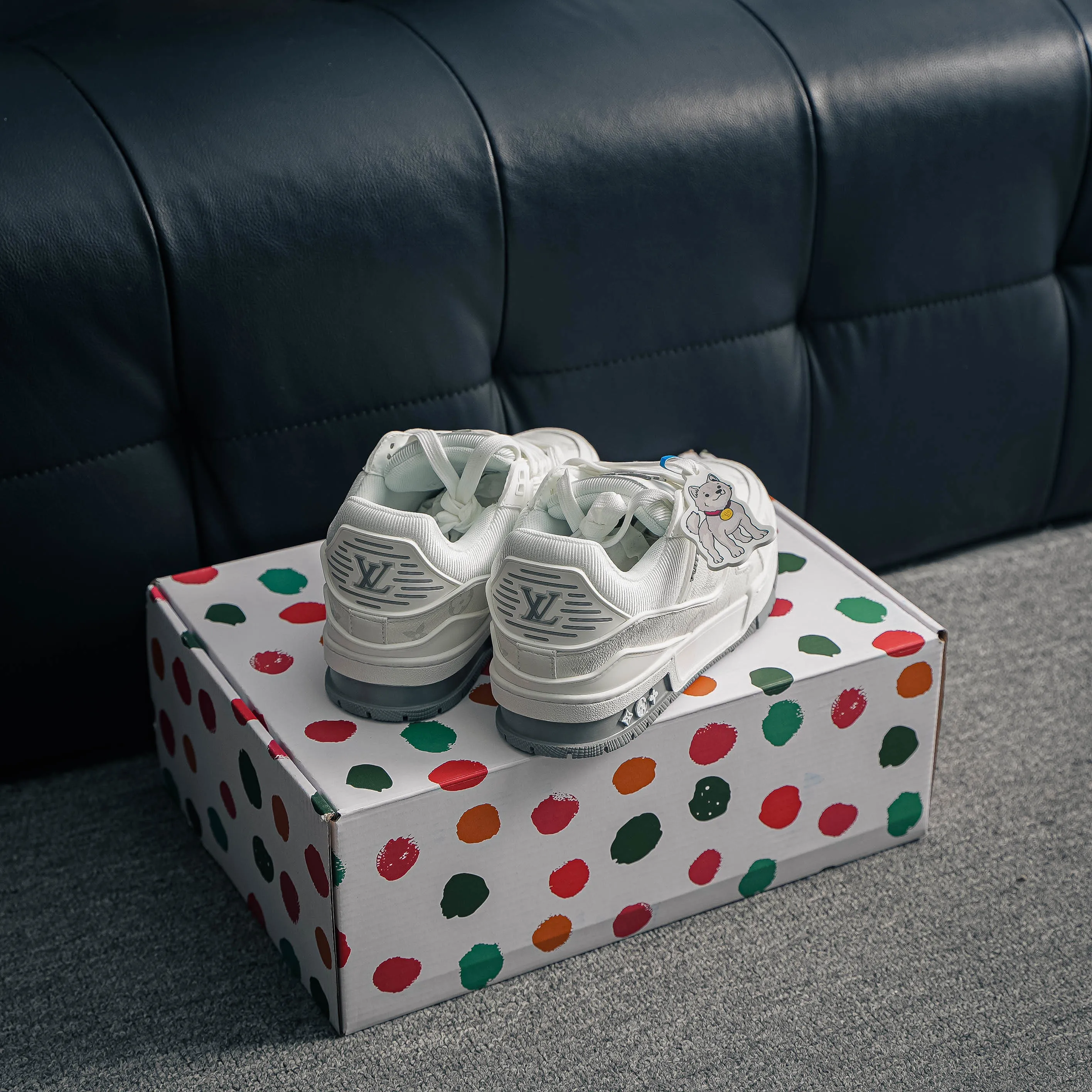 【 】 Louis Vuitton Trainer Sneaker Low Series Low-Top Retro Versatile Skate Shoes“ Virgil Abloh Retro Shoes ，